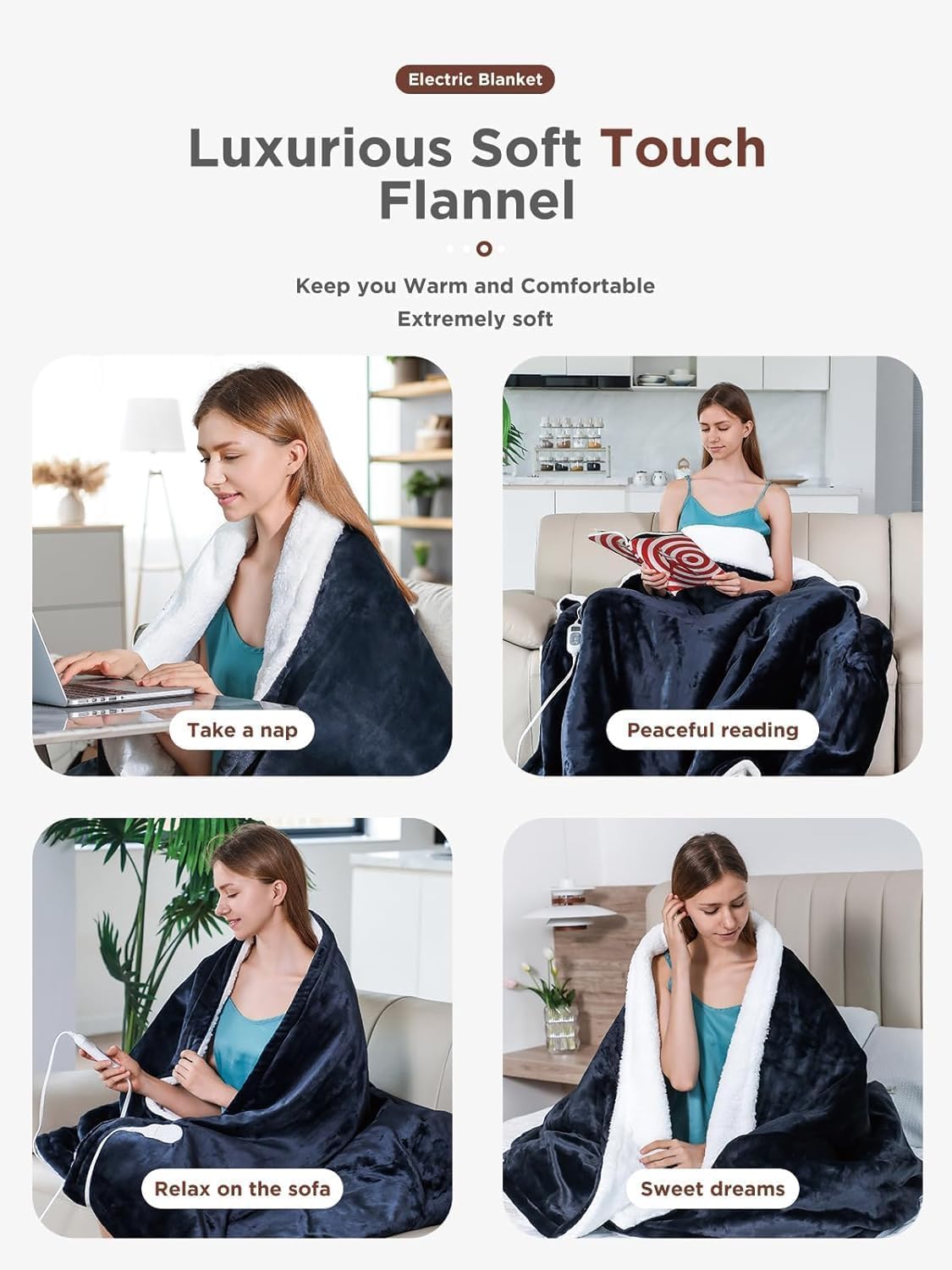 Shodu heated blanket has a 6.2-foot power cord for flexible room placement
