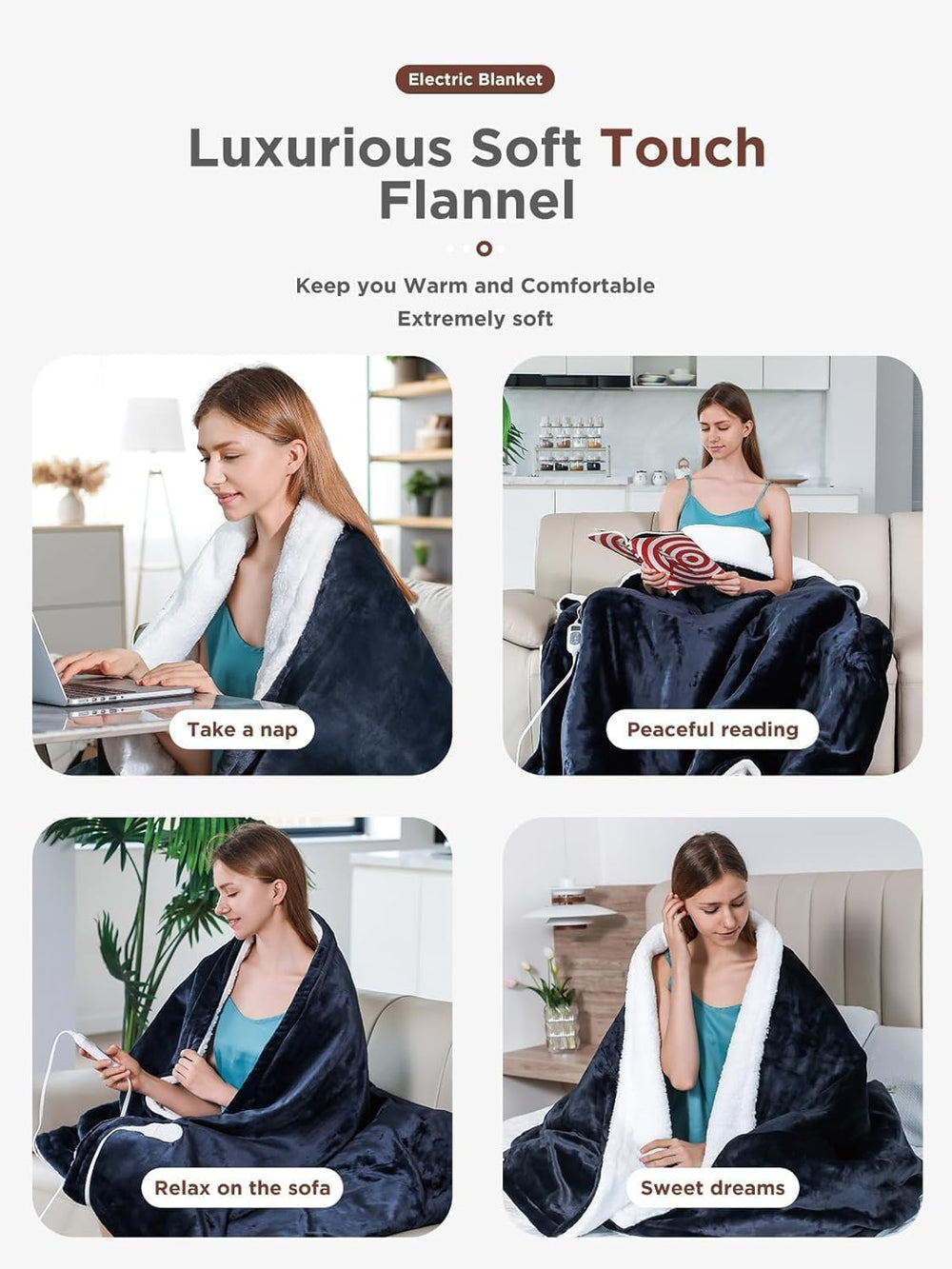 Shodu heated blanket has a 6.2-foot power cord for flexible room placement