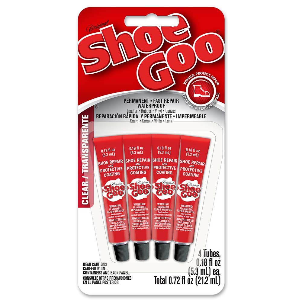 Shoegoo mini adhesive pack for quick on-the-go repairs with clear tubes