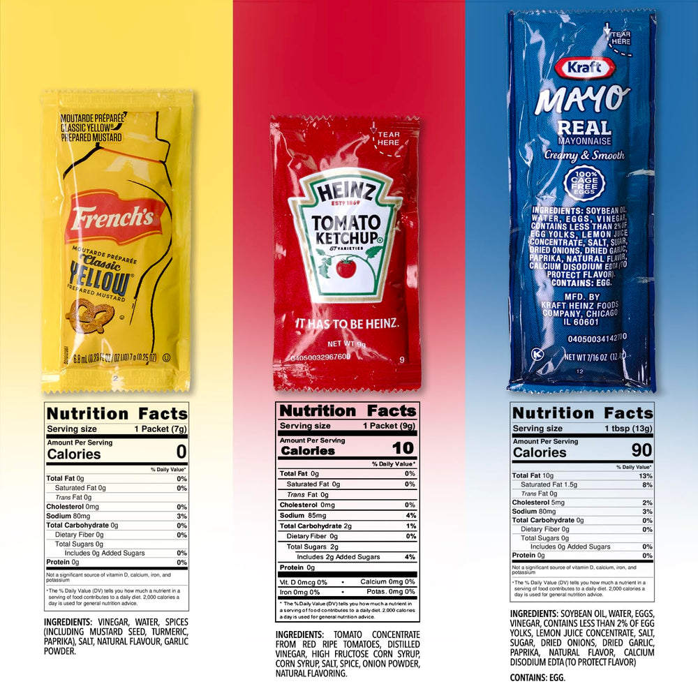 Shop Square ketchup packets 50-pack ideal for burgers and hot dogs.