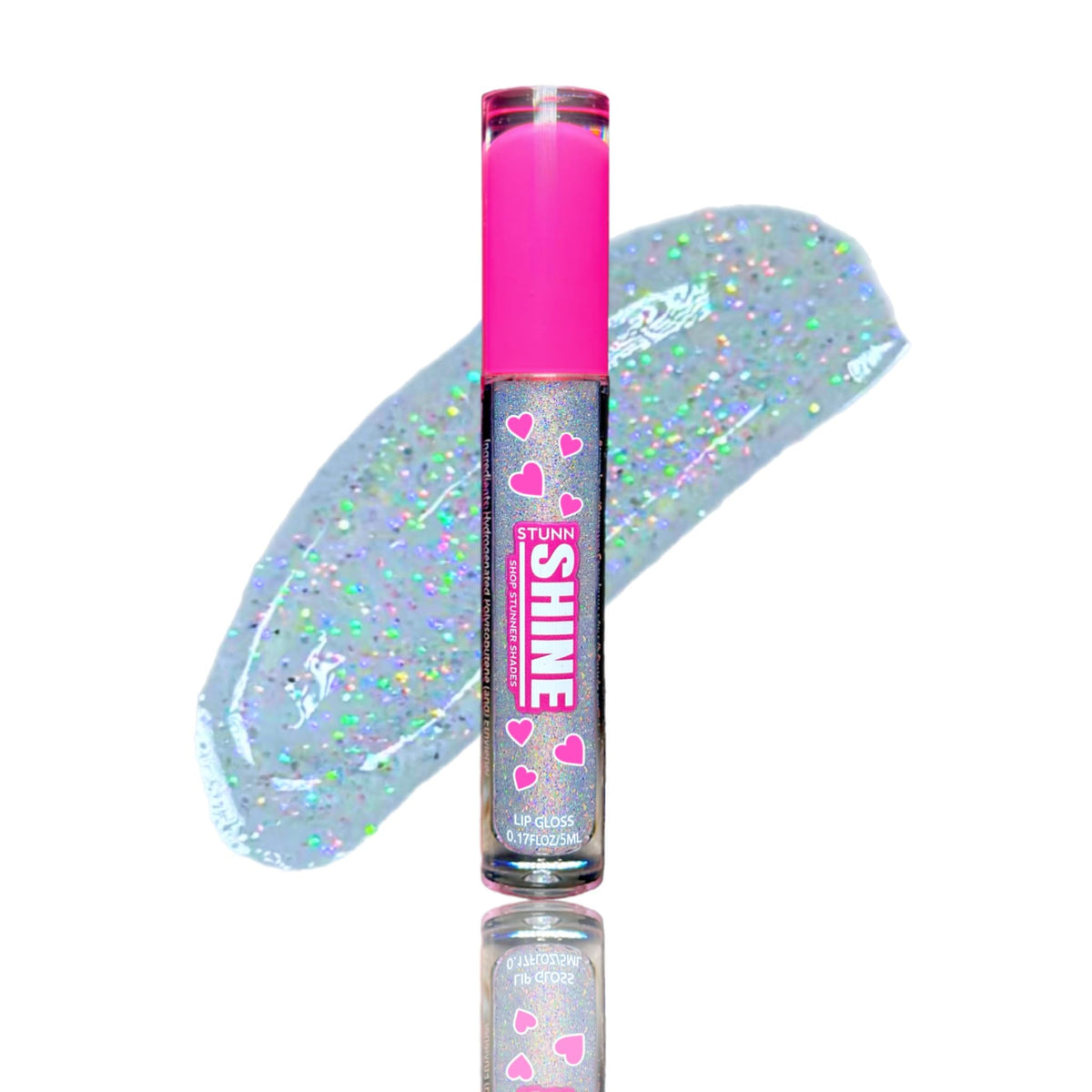 Shop Stunner Shades Stunn Shine bottle closeup showing glittery gloss for sparkling lips