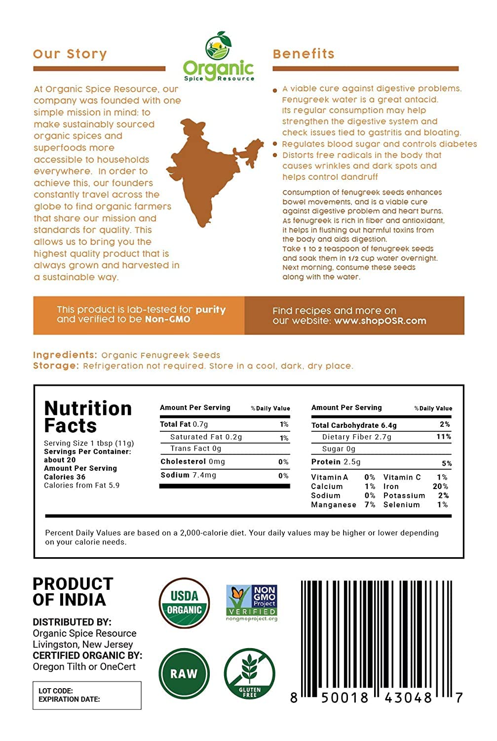 ShopOSR resealable bag preserves aroma and flavor between uses.