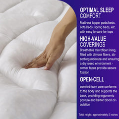 SHOUREN memory foam topper 2-inch profile offers cushioned support without over-sagging.