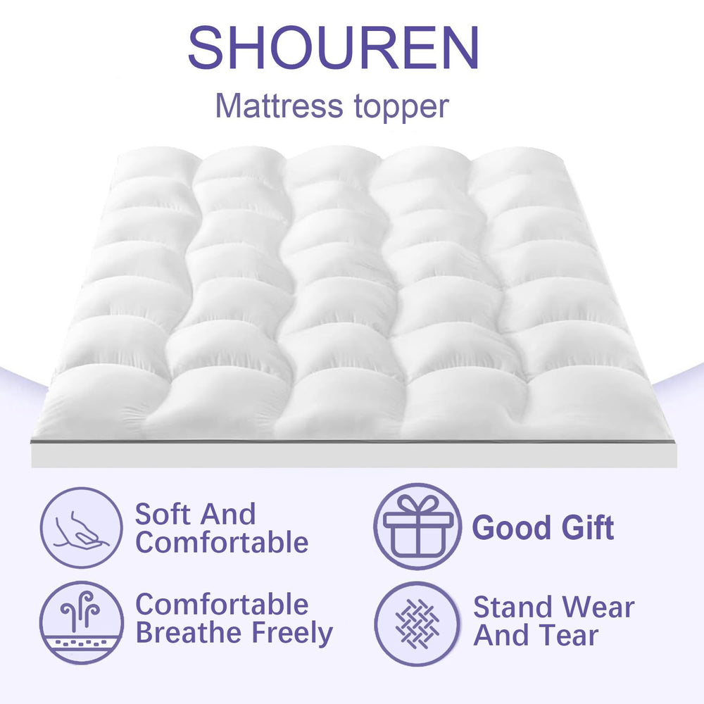 SHOUREN memory foam topper high-density foam delivers plush loft with lasting shape.