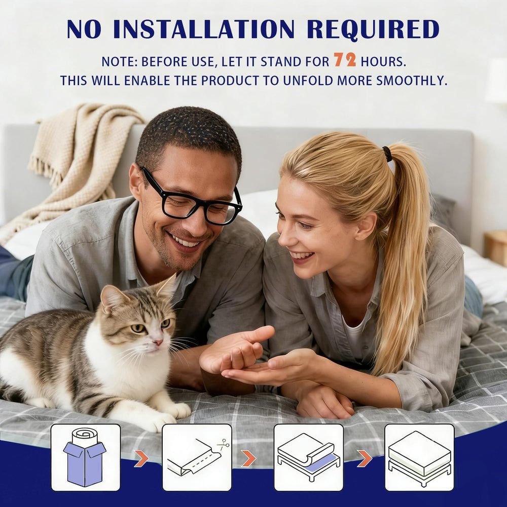 SHOUREN memory foam topper vacuum-packed for easy shipping and quick expansion.