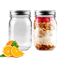 Showvigor 2-pack regular-mouth 16oz jars ready for storage and labeling