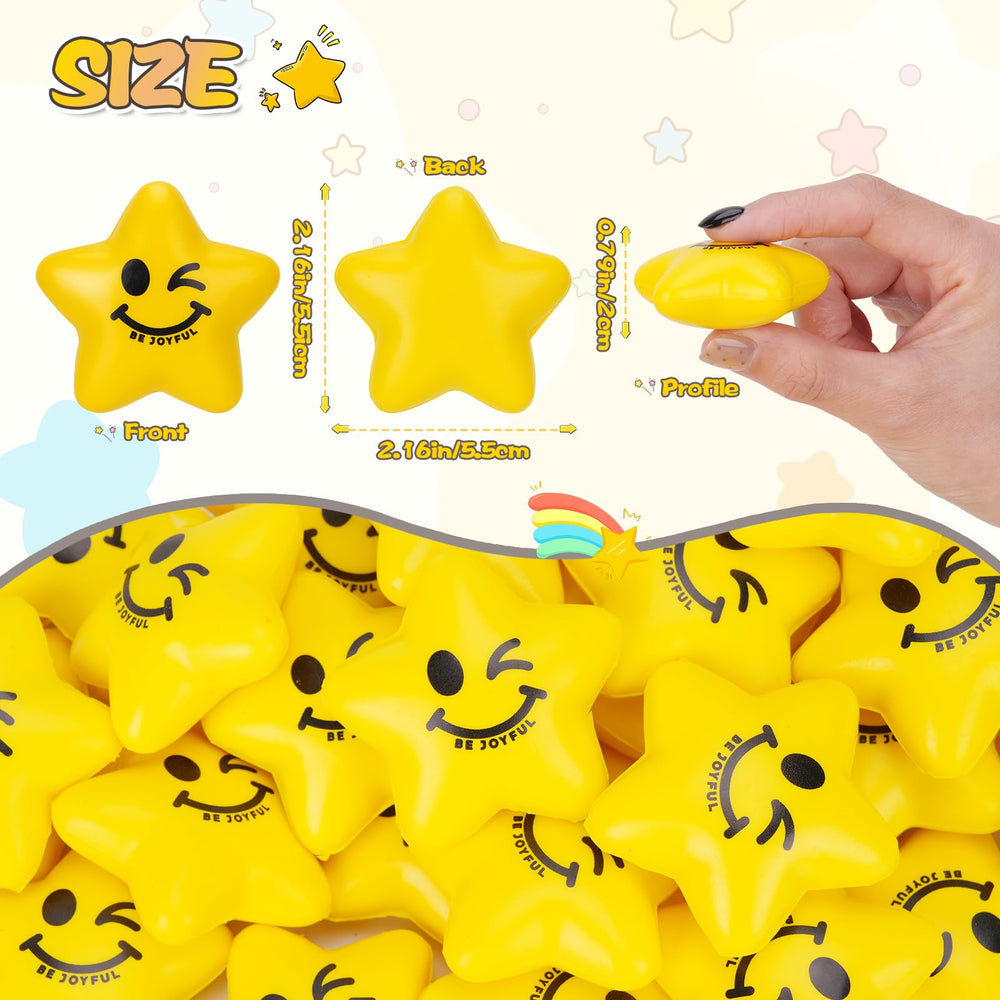 SHQDD star smiley stress balls, colorfully squishy for home and school activities