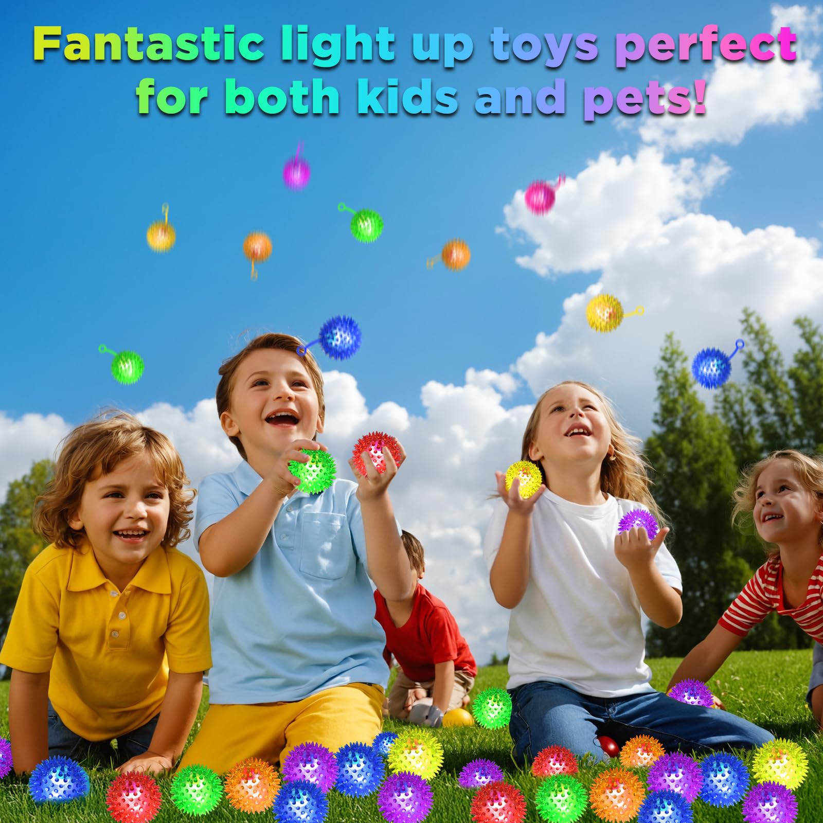 SHQDD LED glow ball showing bright light and squeak action