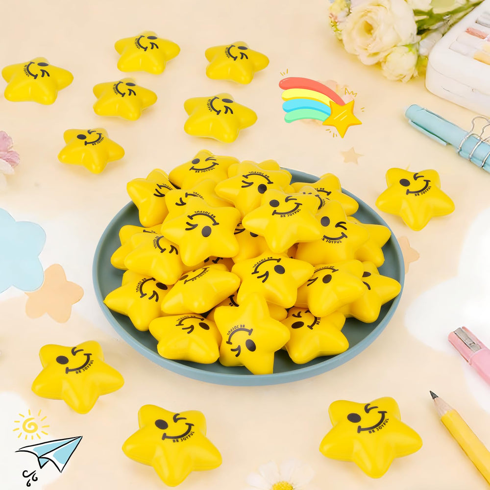 SHQDD bulk star stress balls, 36-pack, classroom rewards boost gentle engagement