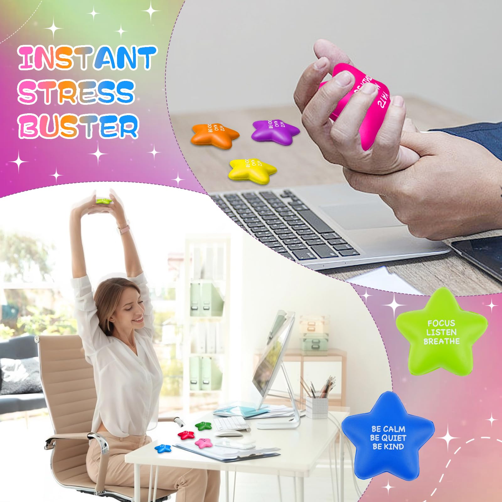 SHQDD star stress ball purple for tactile relief in class