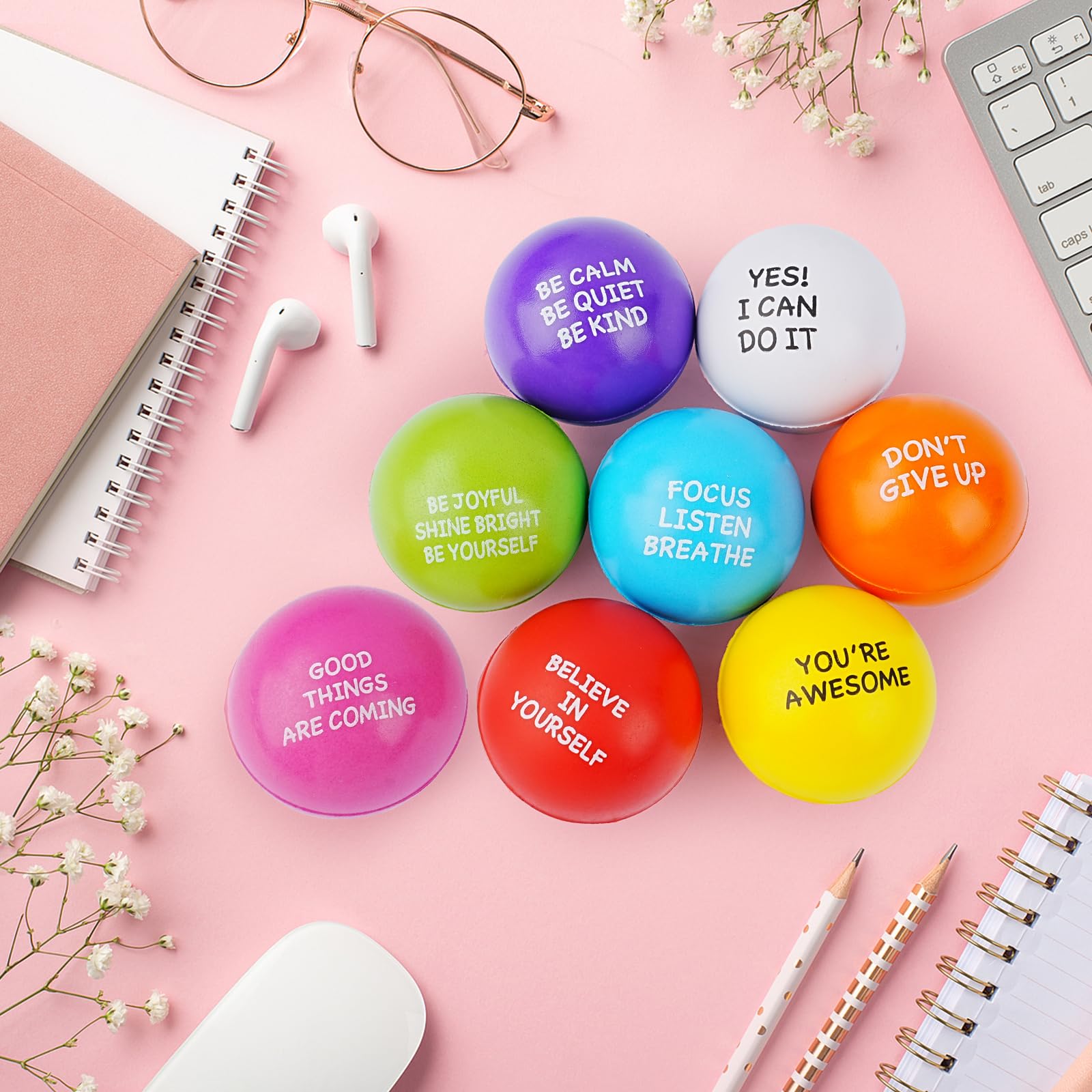 SHQDD white stress ball provides calm tactile relief at home or in the classroom