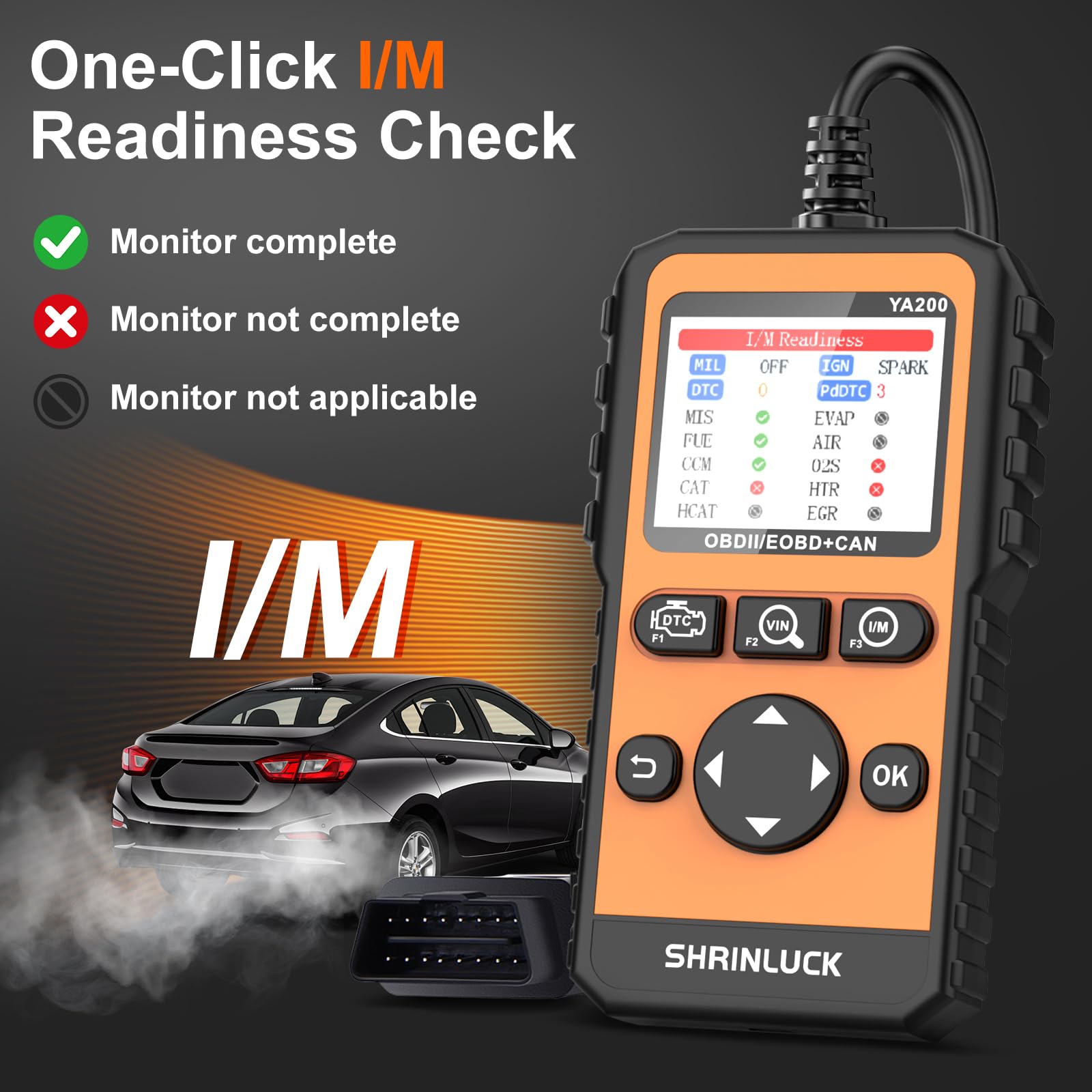 SHRINLUCK Y2 O2 sensor test checks emission system performance
