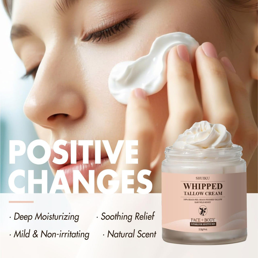 SHUIKU Beef Tallow Honey Balm applied on body for deep moisturization.