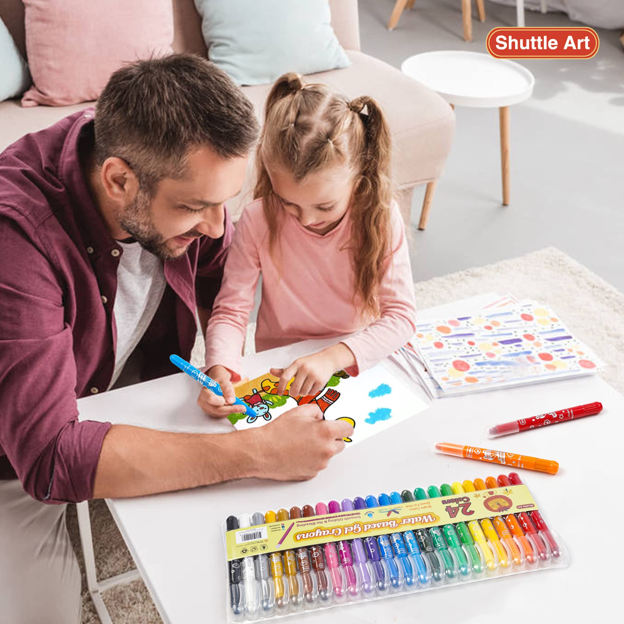 Shuttle Art gel crayons backpack ready for school and travel