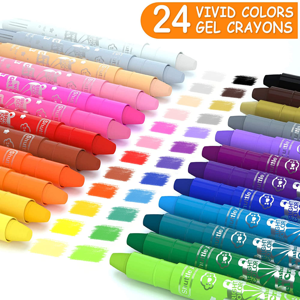 Shuttle Art gel crayons watercolor effect demonstrates vivid washes with water