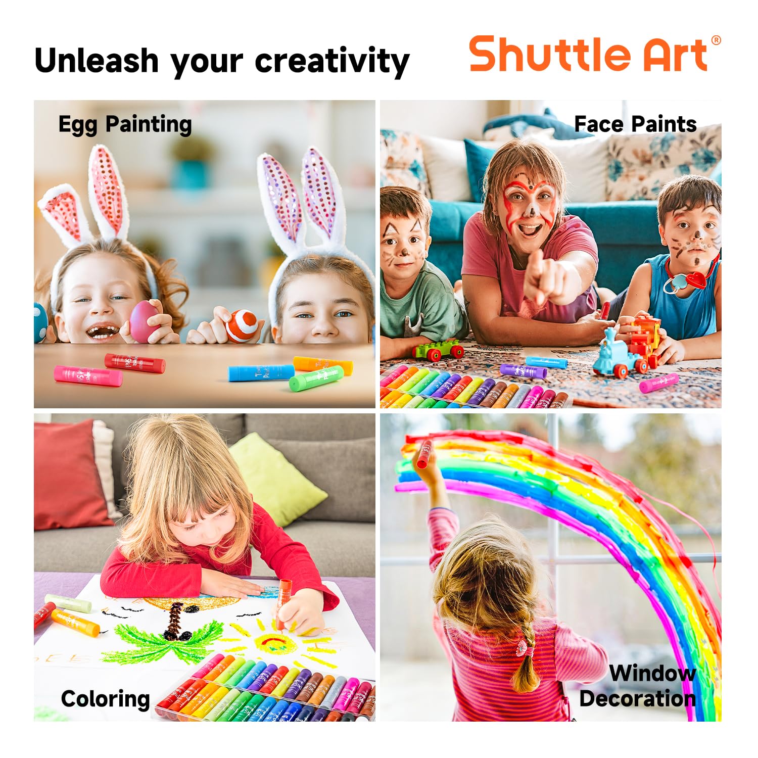 Shuttle Art tempera paint sticks in kid-friendly packaging for gifting