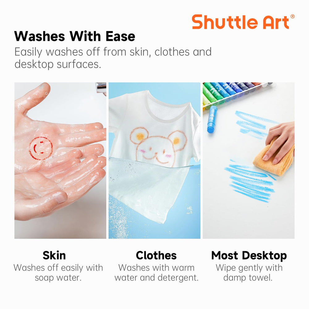 Shuttle Art tempera paint sticks are non-toxic and acid-free for safe use
