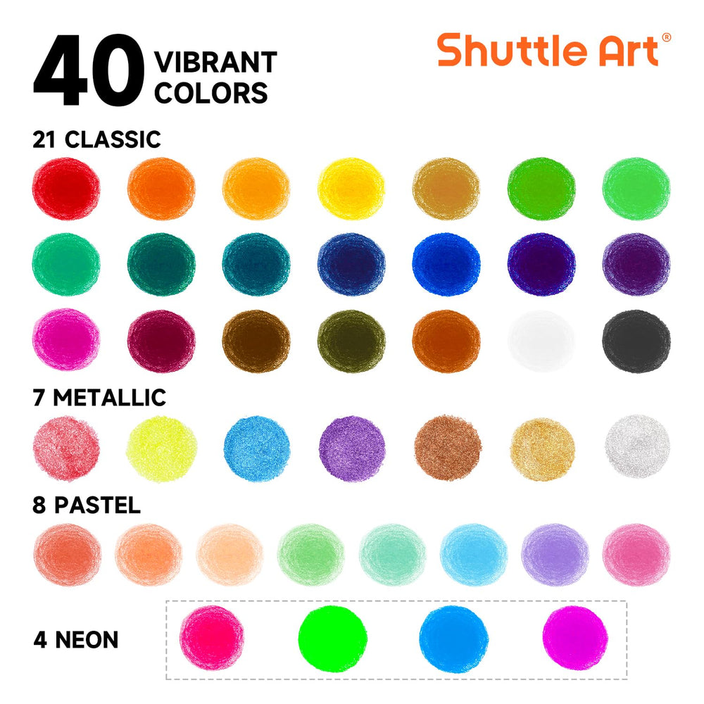 Shuttle Art tempera paint sticks twistable body design for easy painting