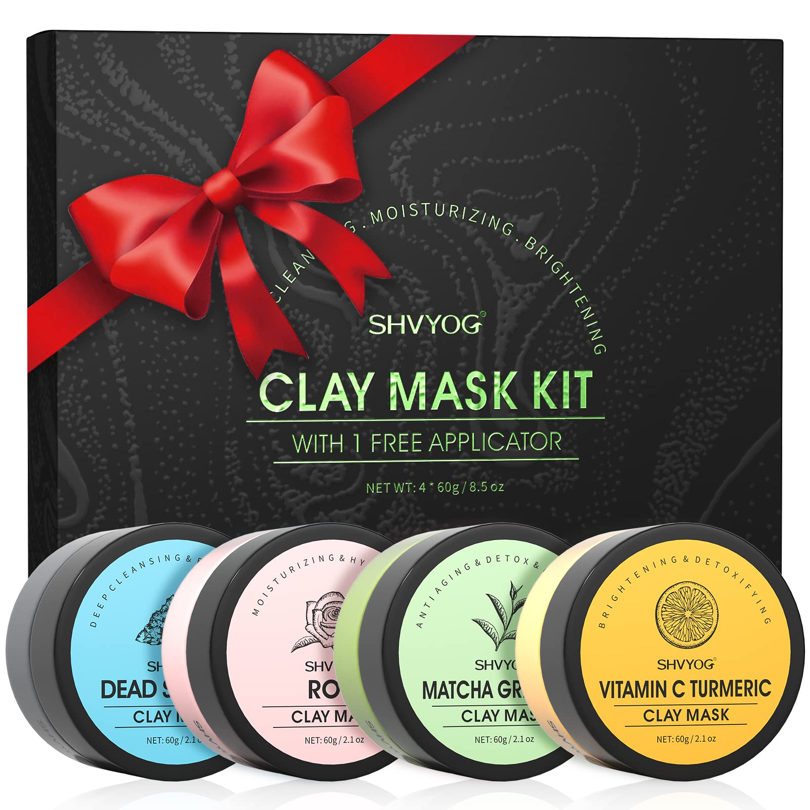 SHVYOG complete clay mask collection on vanity