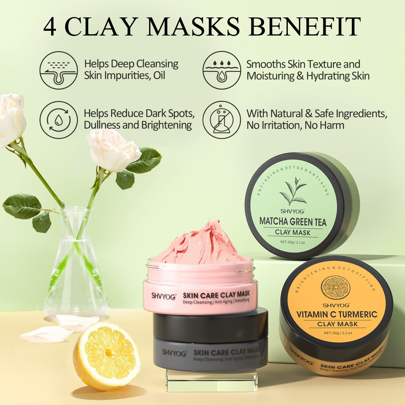 SHVYOG dead sea mud mask purifies pores and renews texture