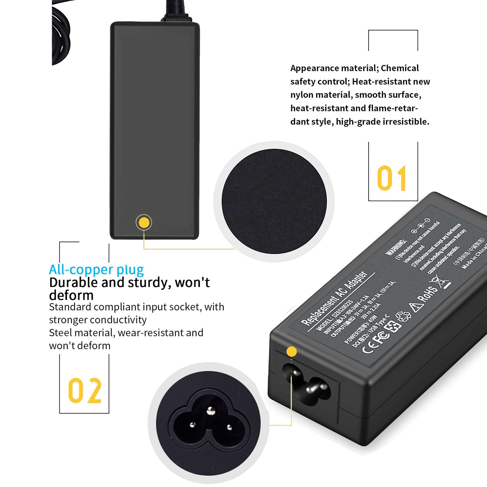 Shyarweyy 45W USB-C charger compact travel kit ready for packing
