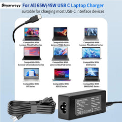 Shyarweyy 45W USB-C charger in use with Yoga 7i for on-the-go charging