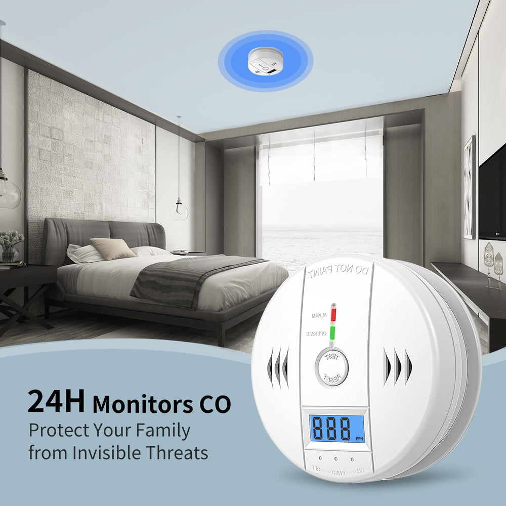 SHYEEH CO detector emits 85dB alarm to wake occupants quickly