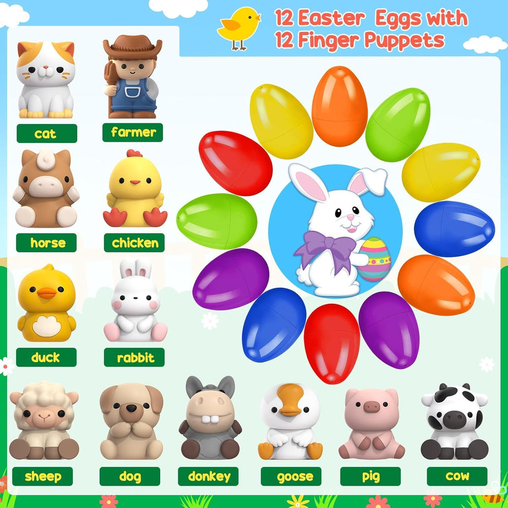ShyLizard farm animal puppets with easy finger holes for pretend play.