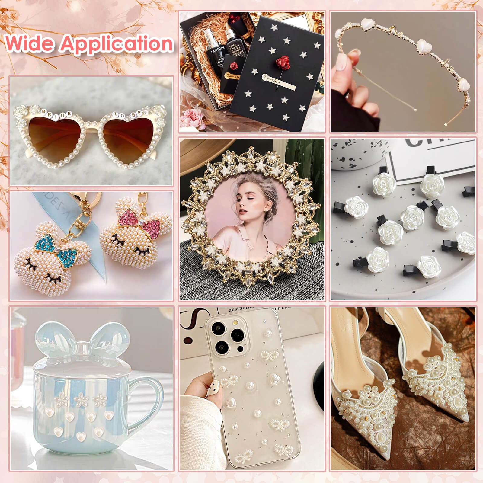 Shynek assorted pearl styles for crafts, scrapbooking, and card making