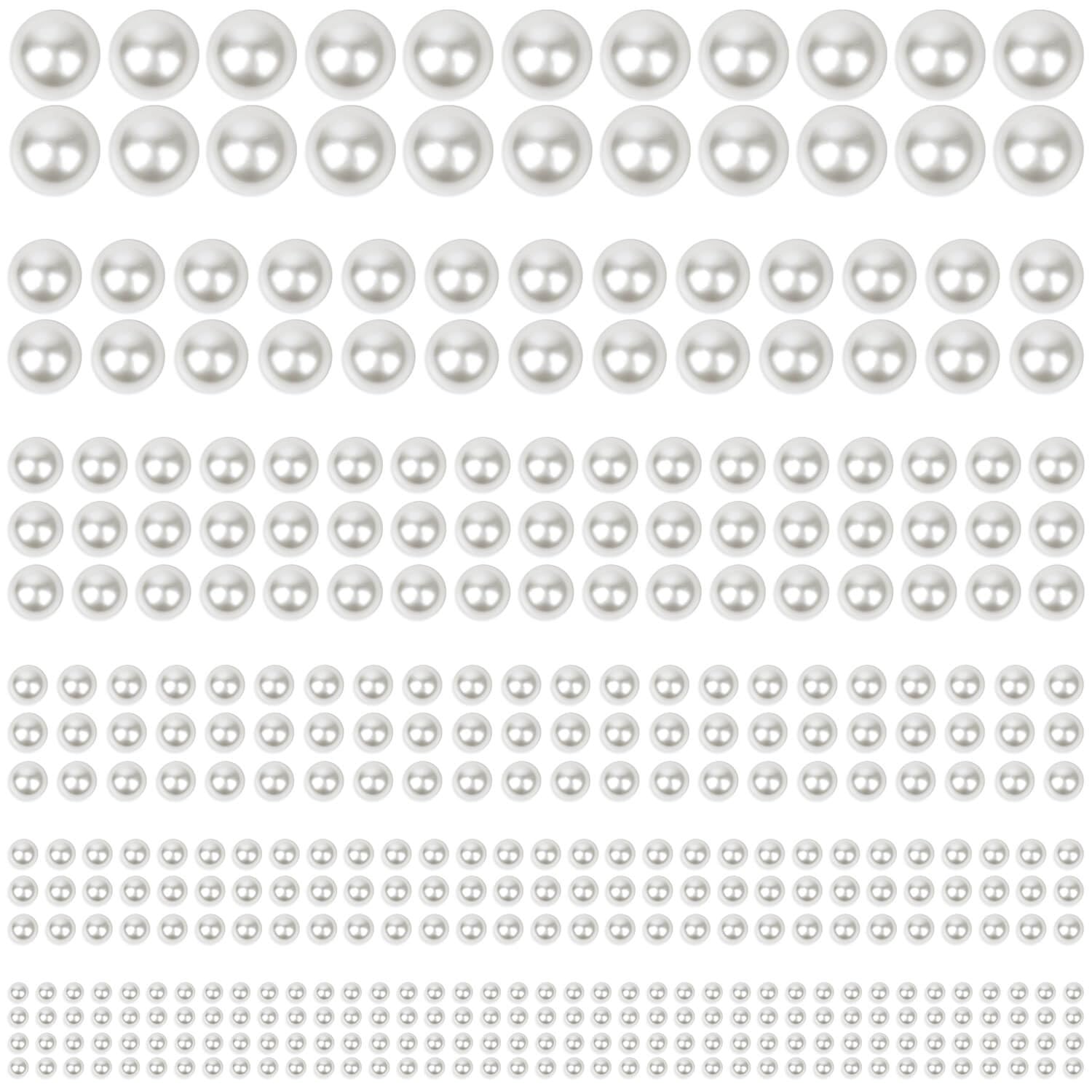 Shynek ivory white 3mm self-adhesive pearls for quick hair accents