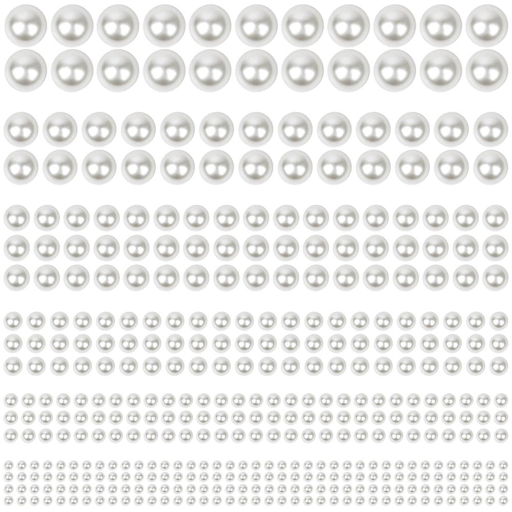 Shynek ivory white 3mm self-adhesive pearls for quick hair accents