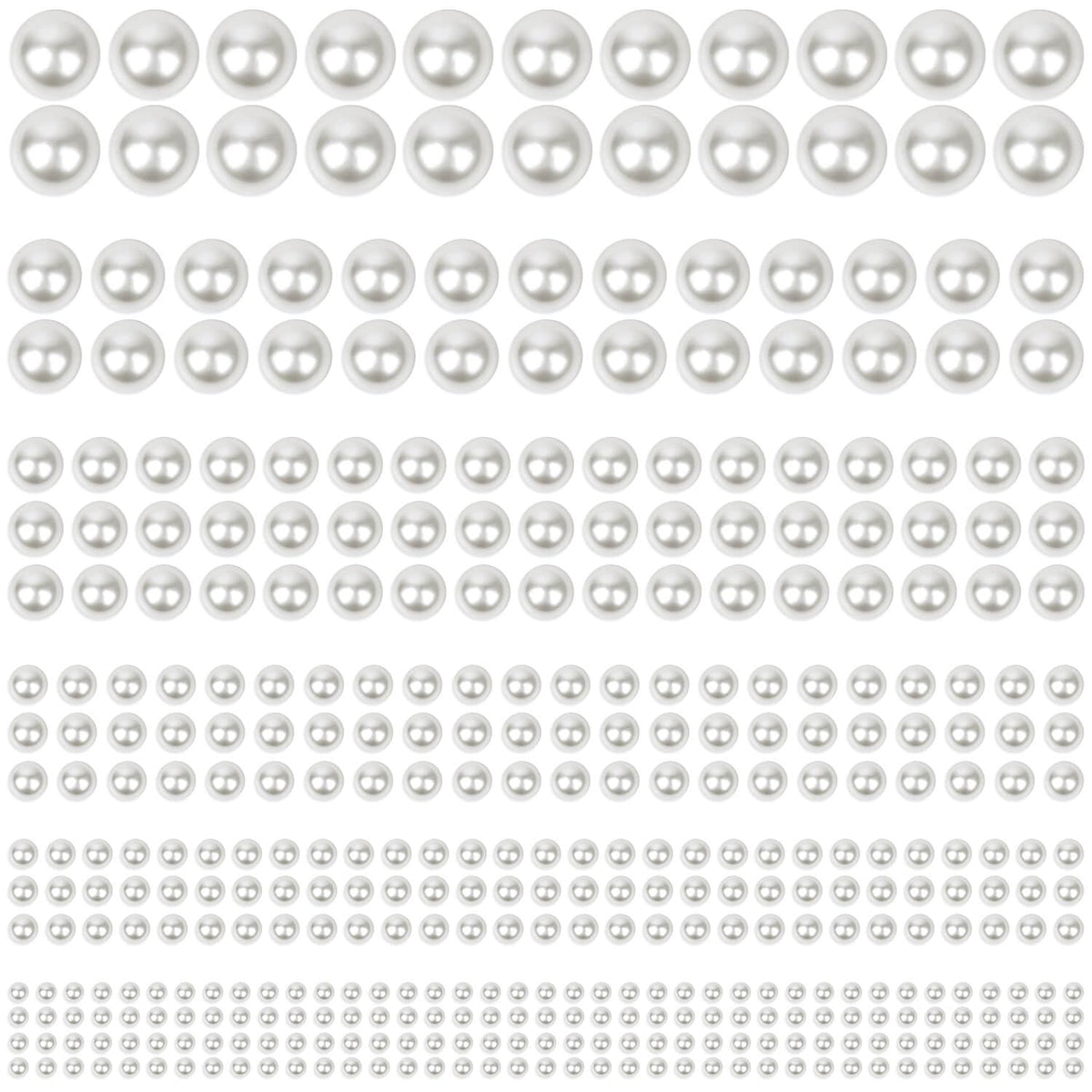 Shynek ivory white 3mm self-adhesive pearls for quick hair accents