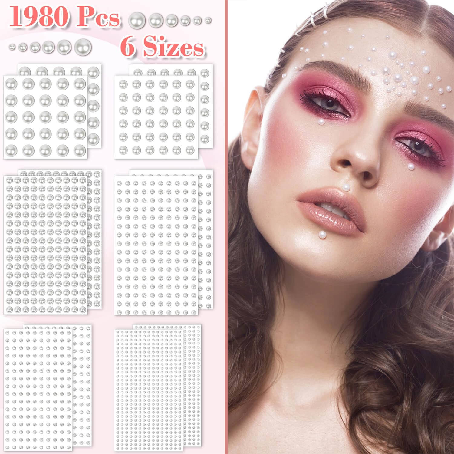 Shynek ivory white 4mm pearls for delicate nail art and crafts
