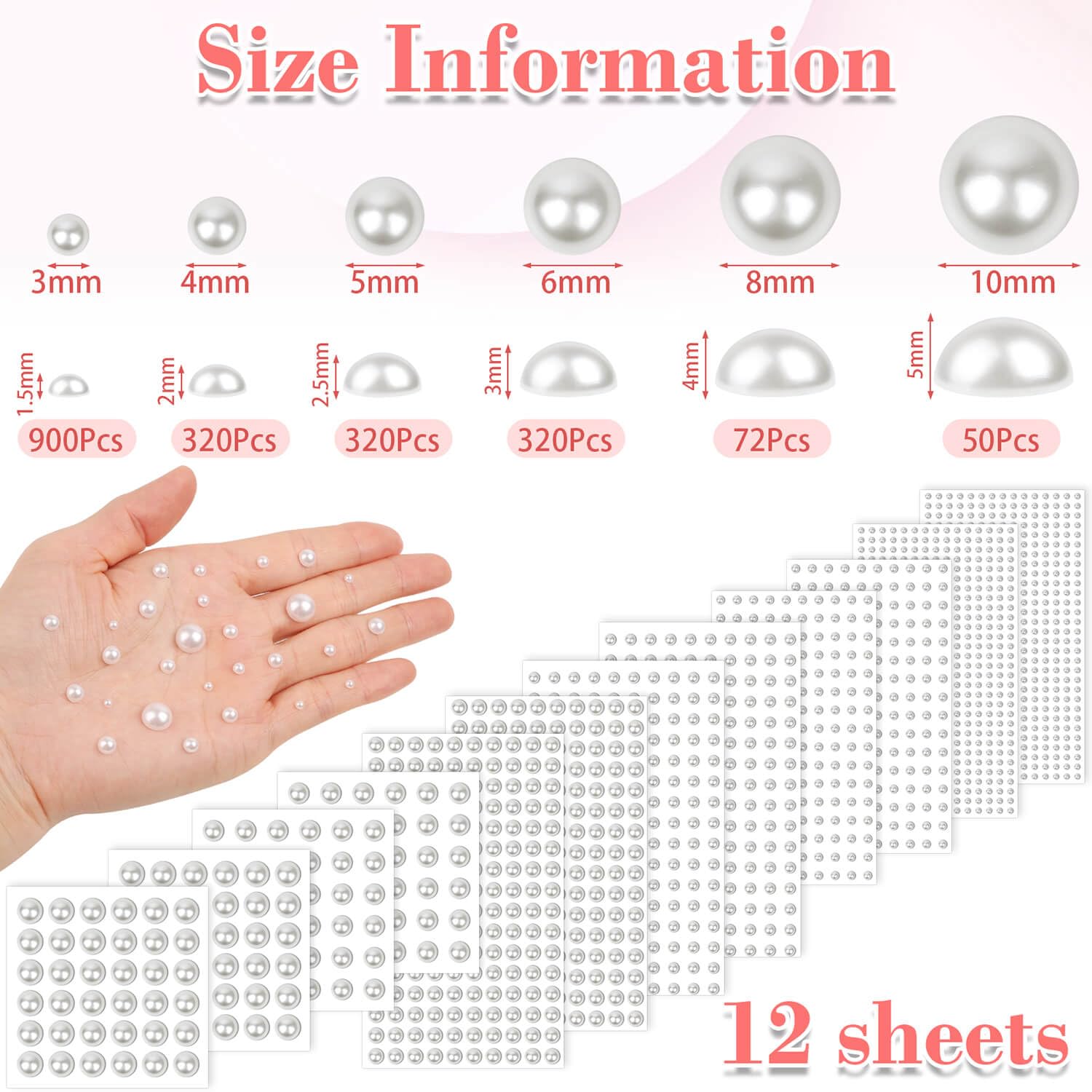 Shynek 5mm pearls for versatile face art and DIY projects