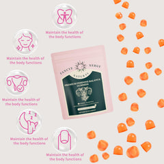 Shytrouy Vaginal Probiotics Gummies close-up shows pineapple powder texture.