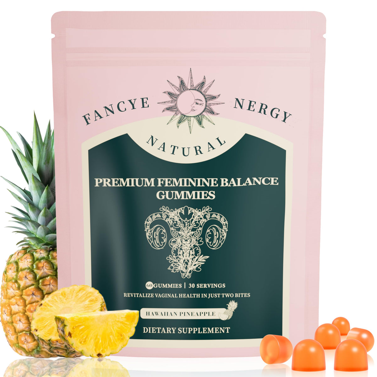 Shytrouy Vaginal Probiotics Gummies pineapple bottle for daily wellness.