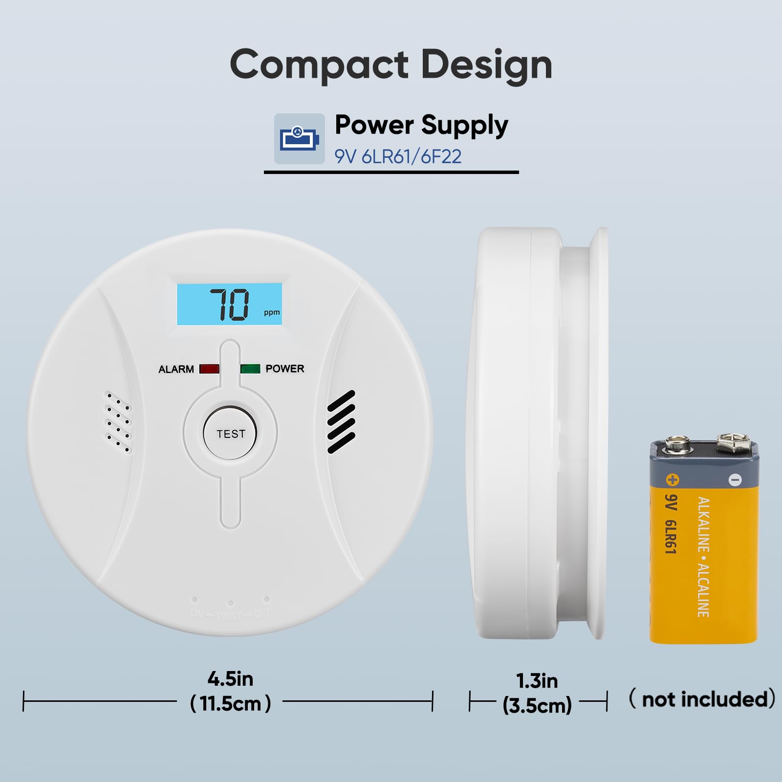 SHYEEH CDR-803 coverage up to 323 ft2 in a room