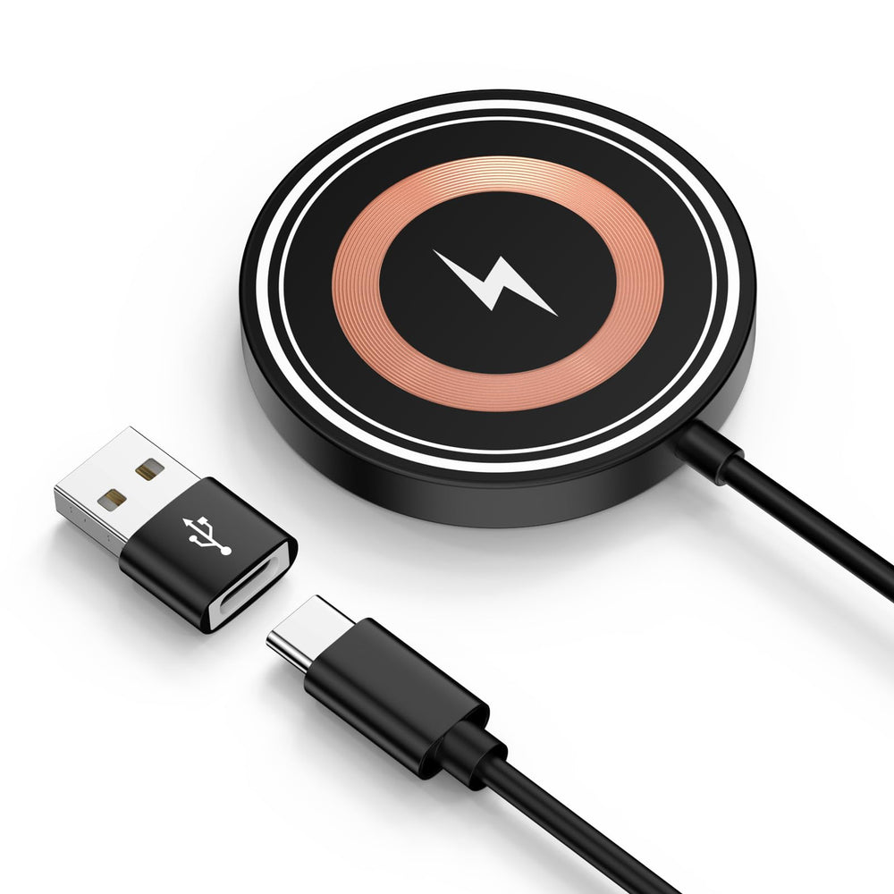 Sicodo magnetic wireless charger front view for stable bedside charging.