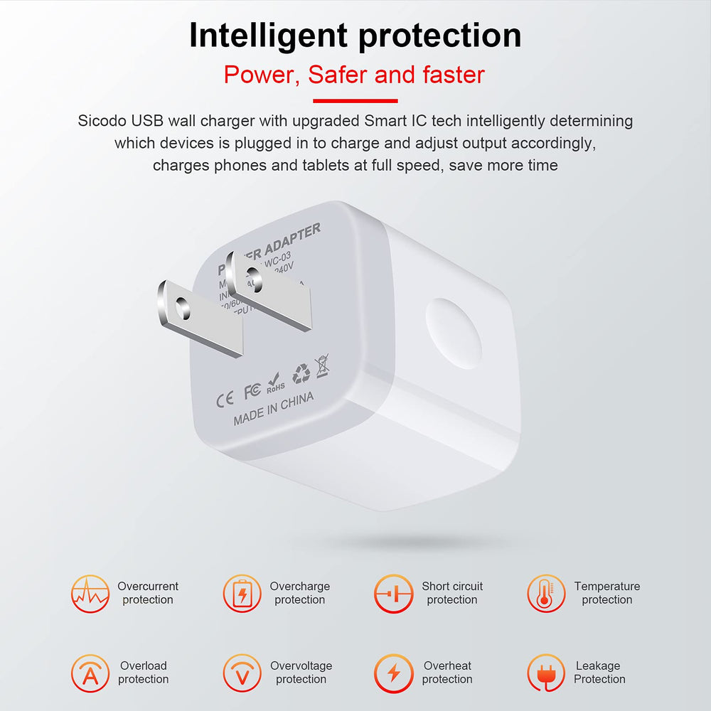 Sicodo travel USB charger with lightweight, durable exterior