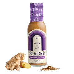 SideDish Creamy Sesame Dressing bottle pour, rich tang and creamy texture.