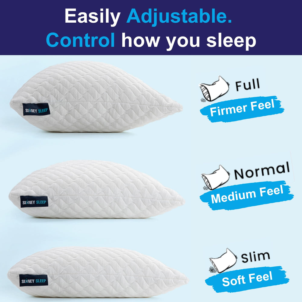 Sidney Sleep memory foam fill contours neck and shoulders.
