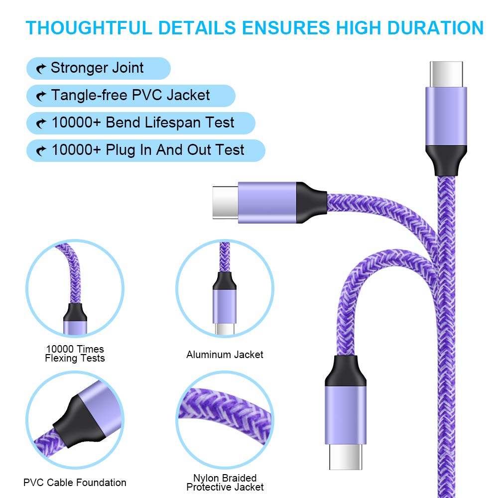 Sidpro Type-C cable 6ft with data transfer up to 480Mbps.