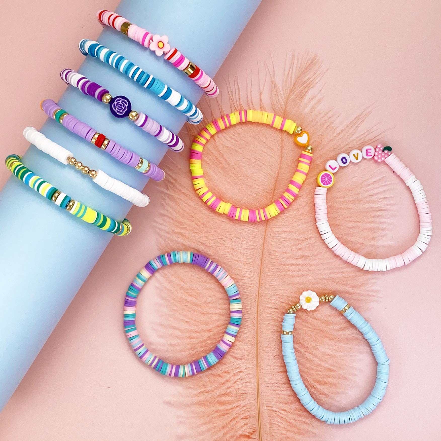 SIELEVIN handmade bracelets using soft ceramic beads and durable woven rope.