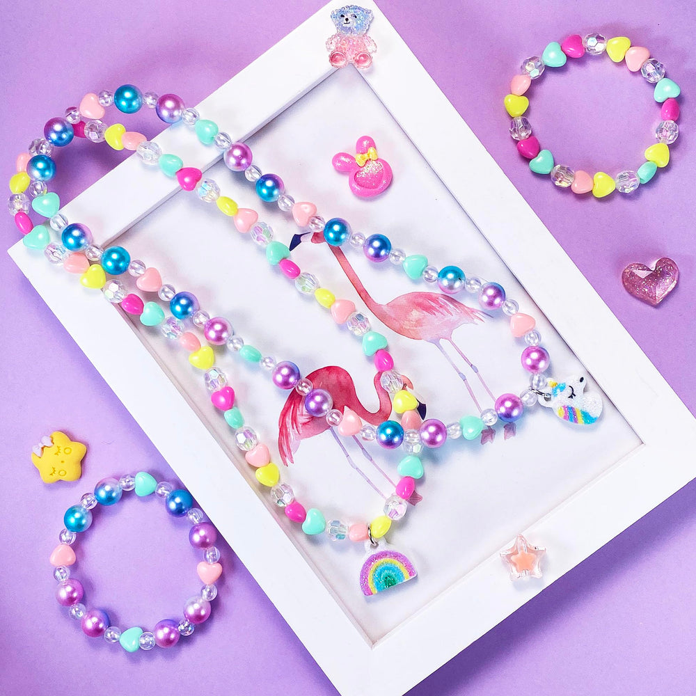 SIELEVIN toddler necklace, 44 cm length, easy on/off with stretchy elastic
