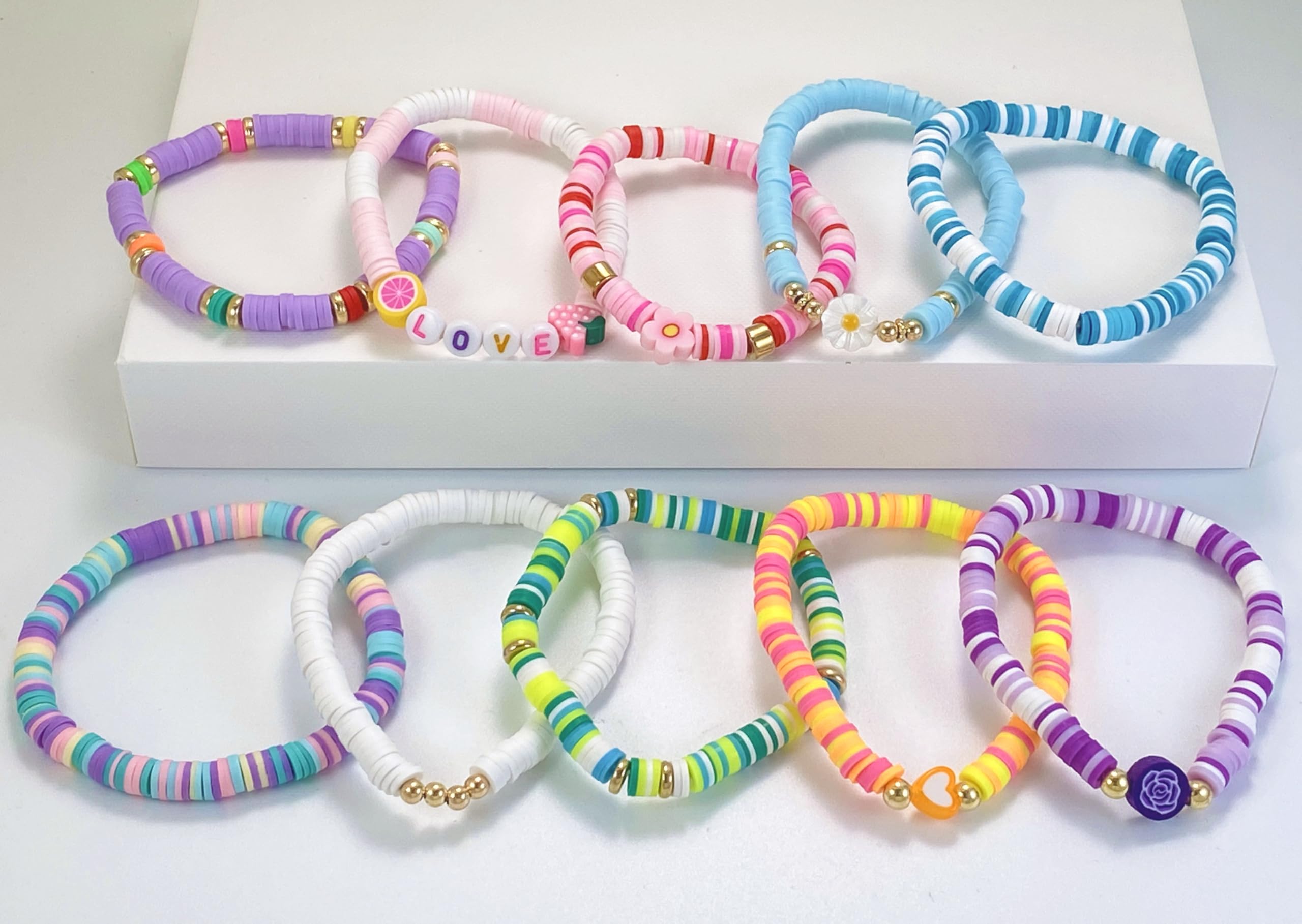 SIELEVIN one-size elastic bracelets measuring 6.7 inches for a comfortable fit.
