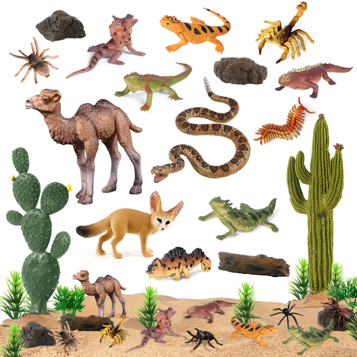 SIENON desert camel figure for dioramas and cake toppers