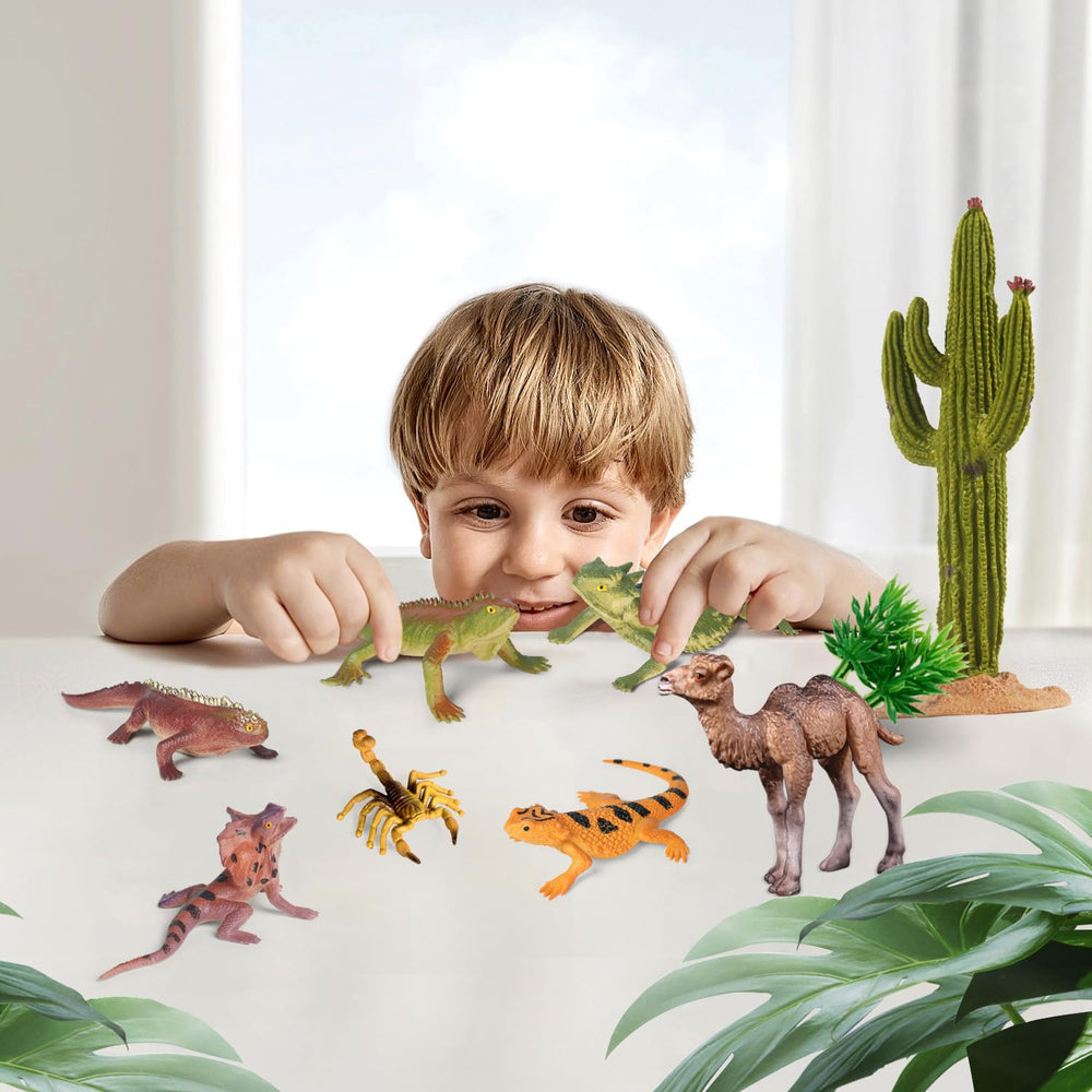 SIENON desert diorama kit with cactus and rocks for pretend play