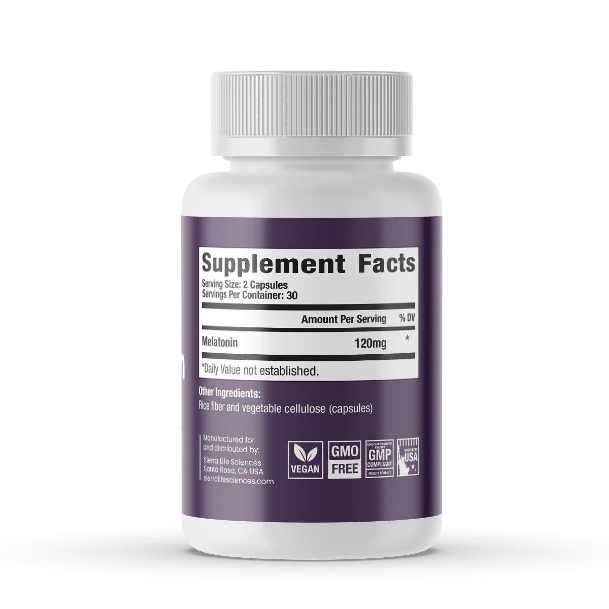 Sierra Life Sciences melatonin capsules on a nightstand for easy nightly support