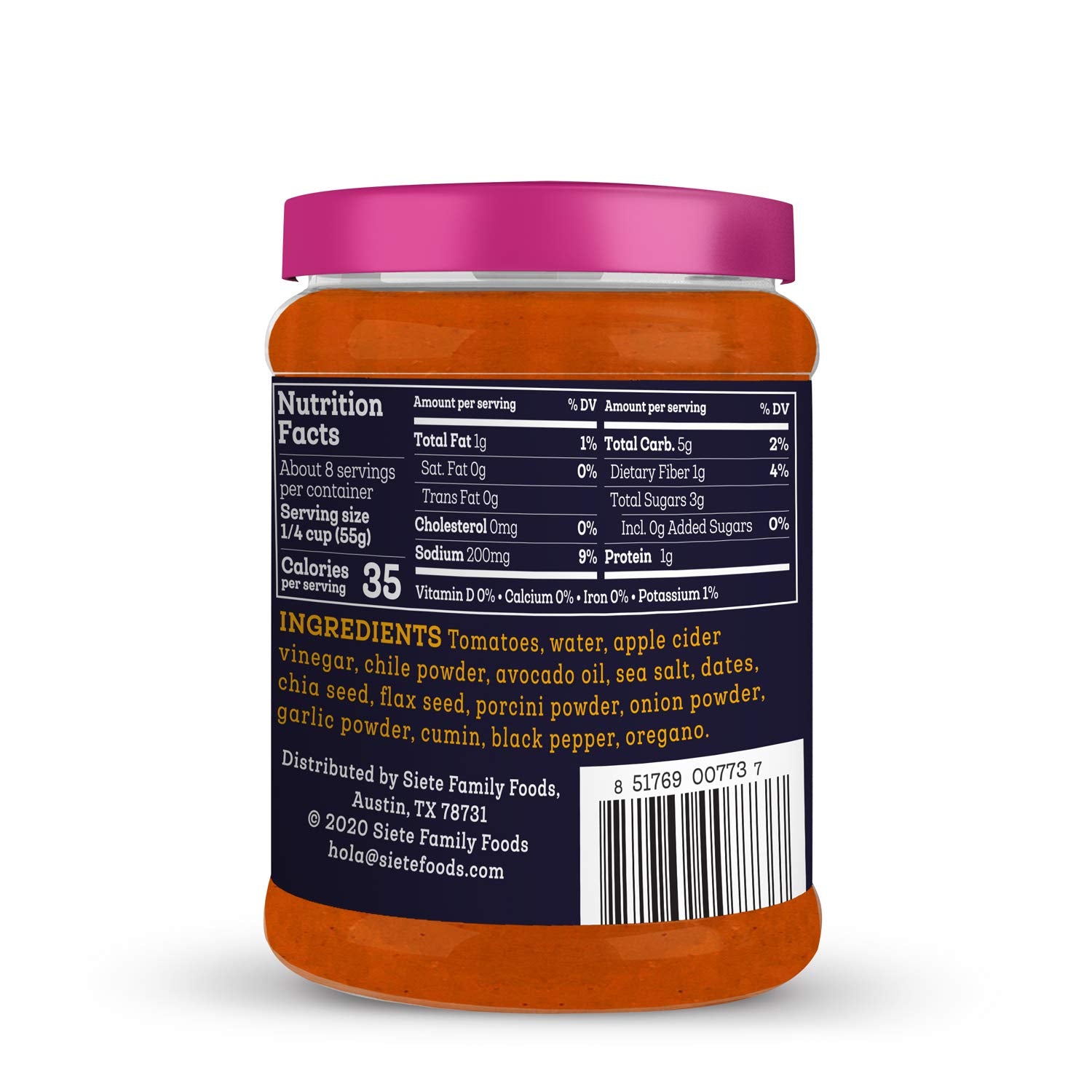 Siete Enchilada Red bottle pour close-up highlighting smooth texture and versatility