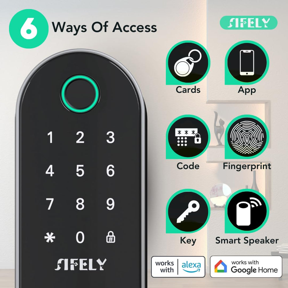 Sifely 6-in-1 keyless entry panel offering versatile access methods.